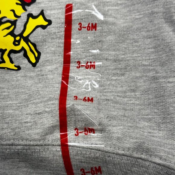Peanuts Baby Size 3-6 Month Woodstock Long Sleeve Sweatshirt Gray New With Tags - Picture 14 of 14